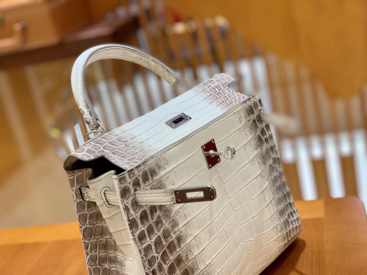 Hermès（爱马仕）Kelly 25cm 喜马拉雅 一级尼罗鳄鱼皮 特级皮 原版蜜蜡线 顶级手工缝制