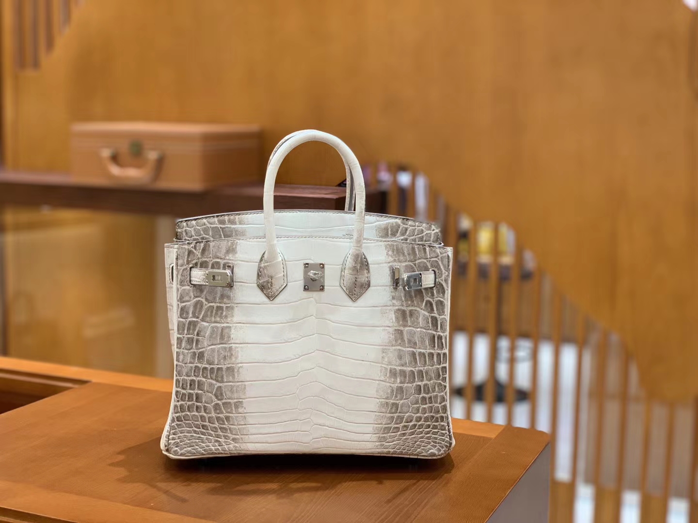 Hermès（爱马仕）Birkin 25cm 喜马拉雅 一级尼罗鳄鱼皮 银扣 原版蜜蜡线 顶级手工缝制
