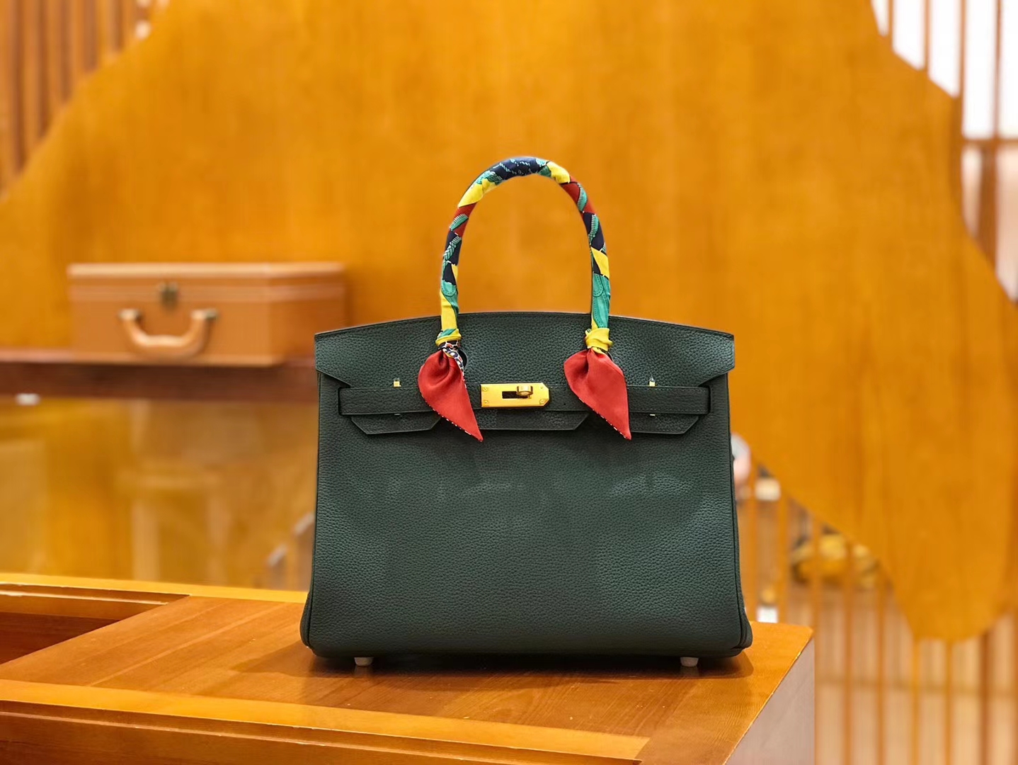 Hermès（爱马仕）Birkin 30cm 松柏绿 Togo小牛皮 金扣 原版蜜蜡线 顶级手工缝制