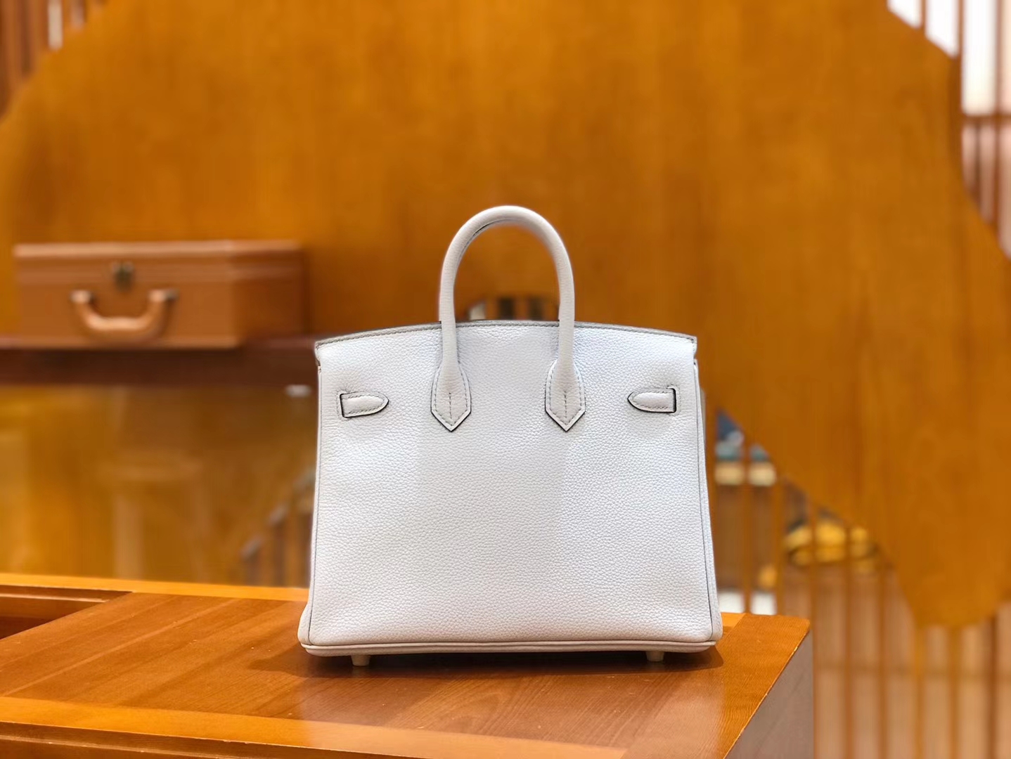 Hermès（爱马仕）Birkin 25cm 雾蓝 Togo小牛皮 金扣 原版蜜蜡线 顶级手工缝制
