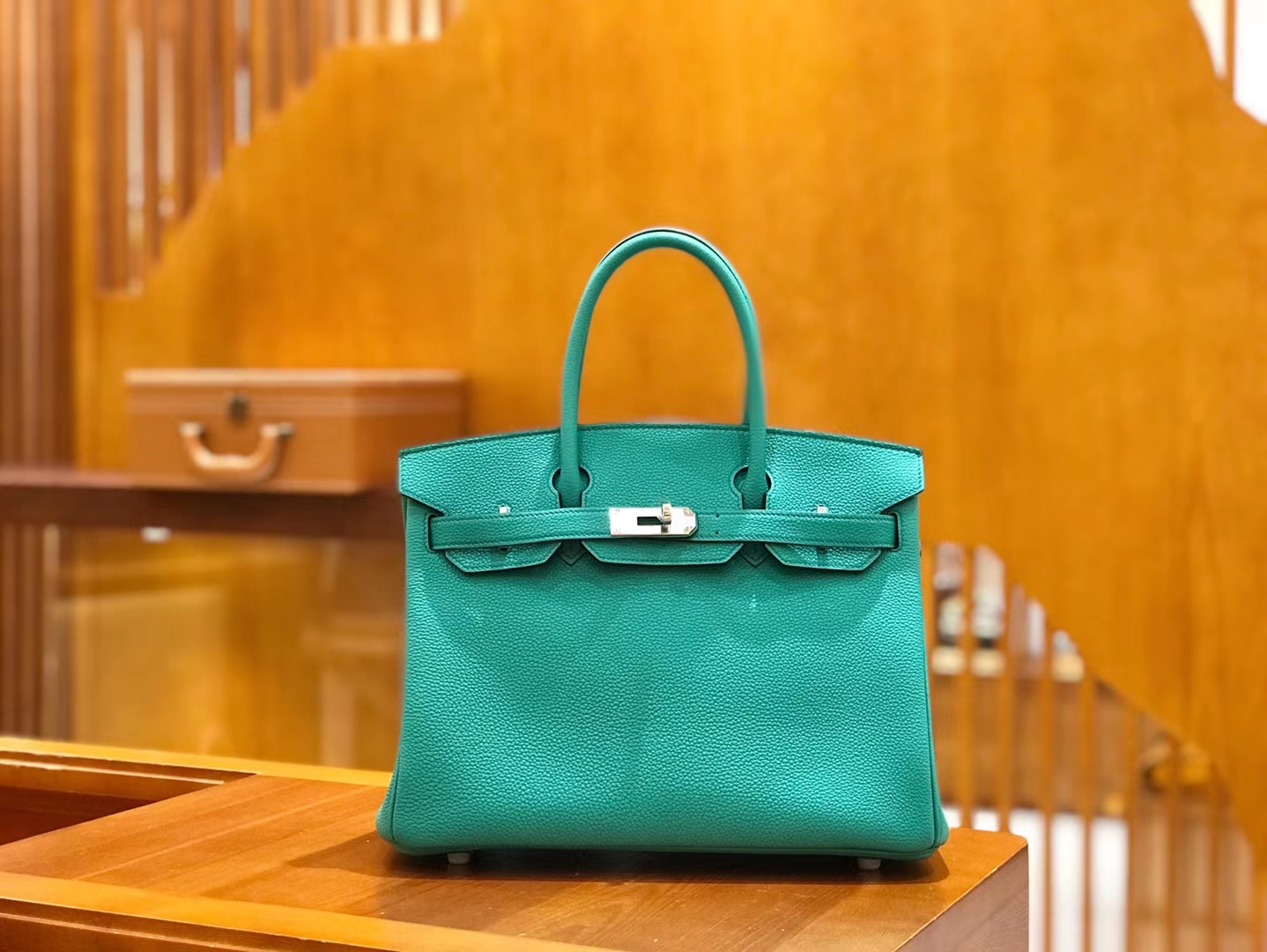 Hermès（爱马仕）Birkin 30cm 维罗纳绿 Togo小牛皮 银扣 原版蜜蜡线 顶级手工缝制