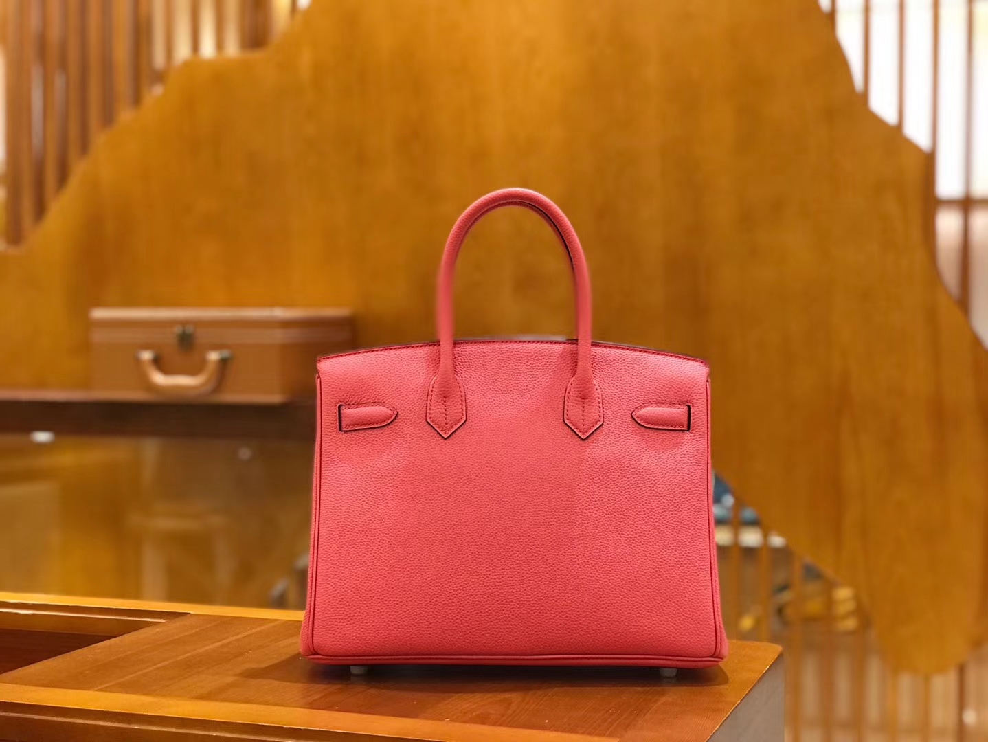 Hermès（爱马仕）Birkin 30cm 唇膏粉 Togo小牛皮 银扣 原版蜜蜡线 顶级手工缝制