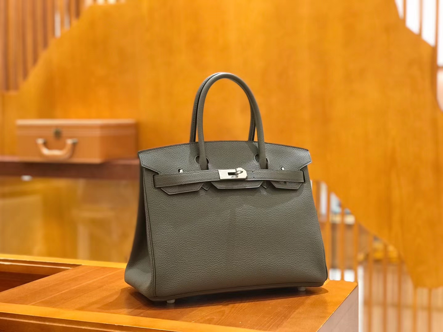 Hermès（爱马仕）Birkin 30cm 锡器灰 Togo小牛皮 银扣 原版蜜蜡线 顶级手工缝制