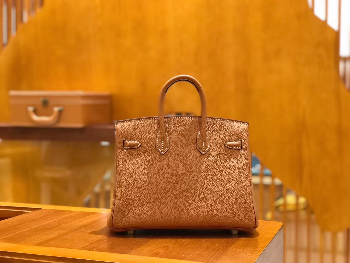 Hermès（爱马仕）Birkin 25cm 金棕色 Togo小牛皮 金扣 原版蜜蜡线 顶级手工缝制