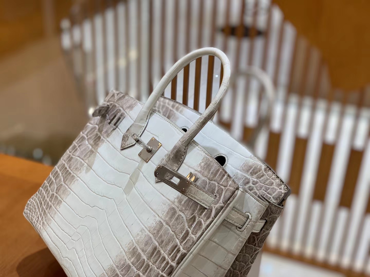 Hermès（爱马仕）Birkin 25cm 喜马拉雅 一级尼罗鳄鱼皮 银扣 原版蜜蜡线 顶级手工缝制