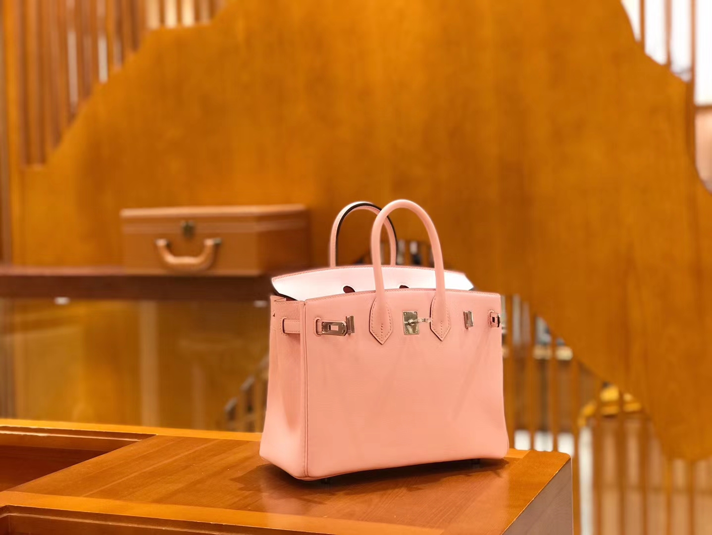 Hermès（爱马仕）Birkin 25cm Swift牛皮 Q粉 银扣 原版蜜蜡线 顶级手工缝制