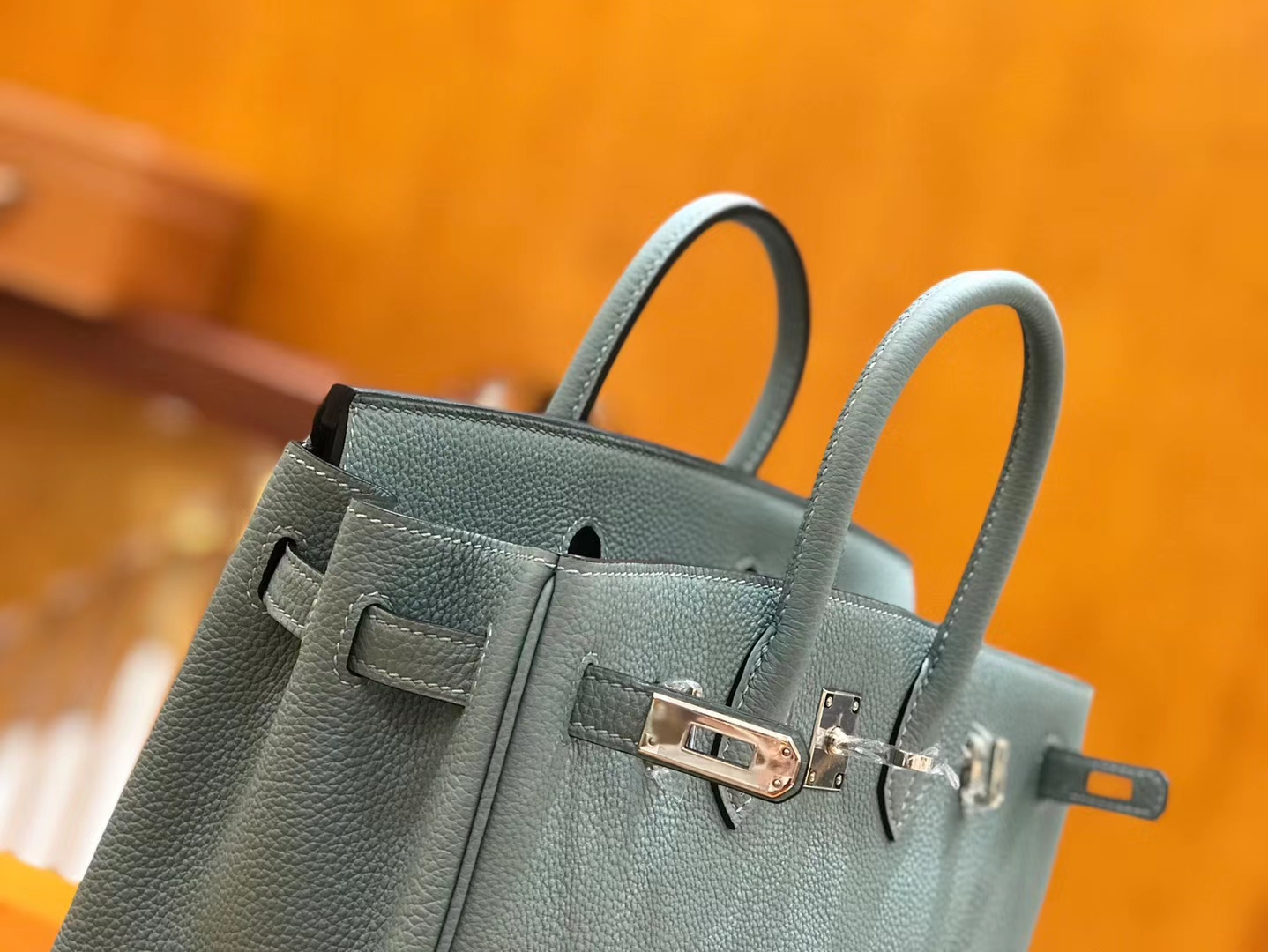 Hermès（爱马仕）Birkin 25cm 青天蓝 Togo小牛皮 银扣 原版蜜蜡线 顶级手工缝制
