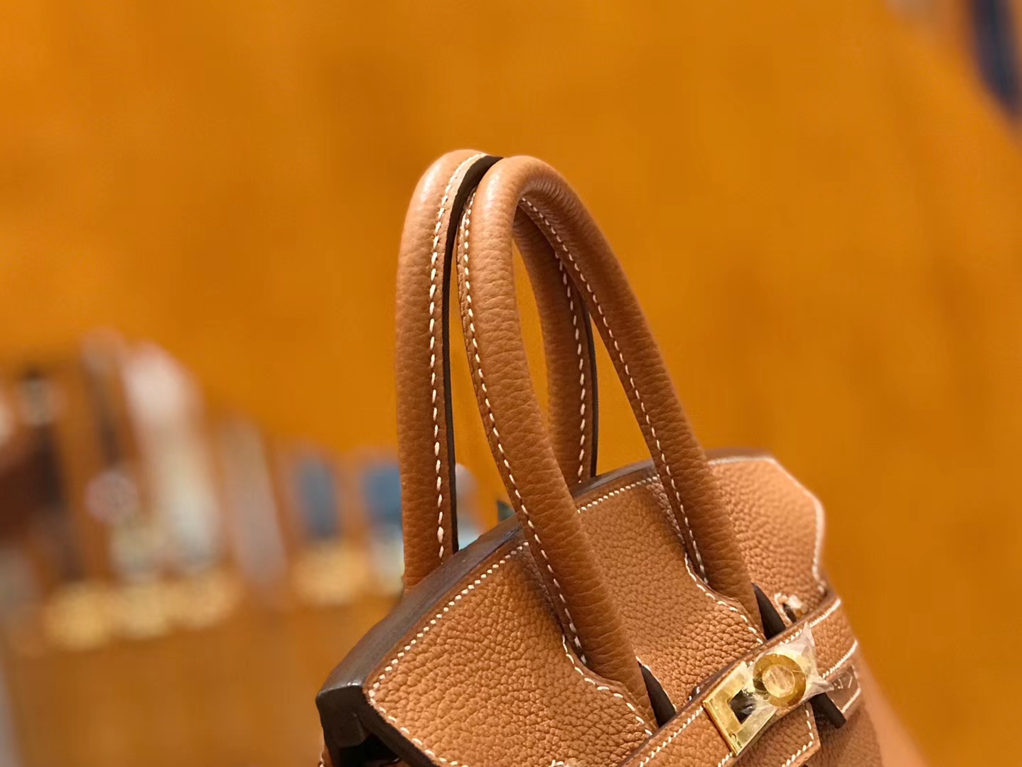 Hermès（爱马仕）Birkin 25cm 金棕色 Togo小牛皮 金扣 原版蜜蜡线 顶级手工缝制