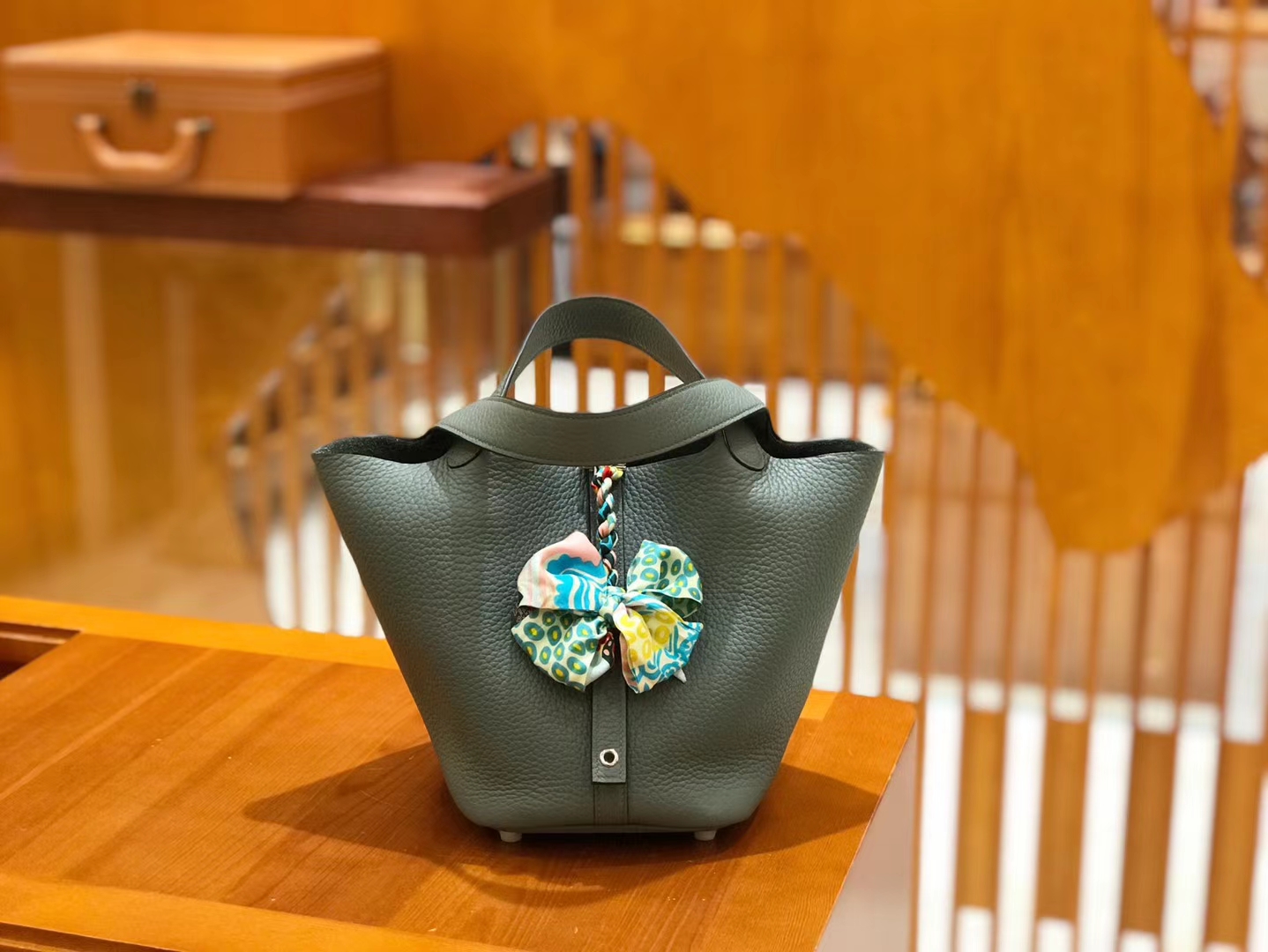 Hermès（爱马仕）Picotin 18cm 杏仁绿 Togo牛皮 银扣 原版蜜蜡线 顶级手工