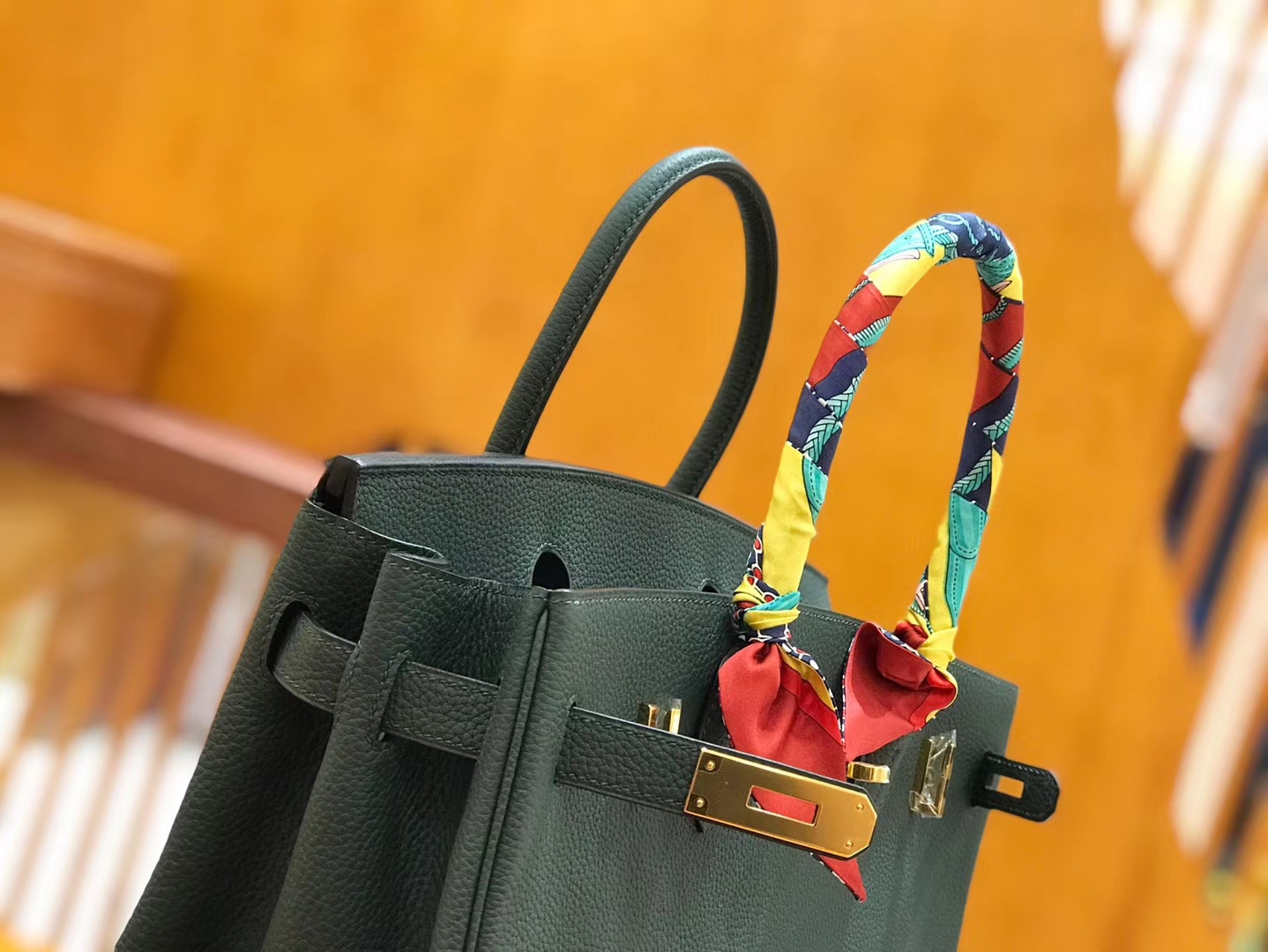 Hermès（爱马仕）Birkin 30cm 松柏绿 Togo小牛皮 金扣 原版蜜蜡线 顶级手工缝制