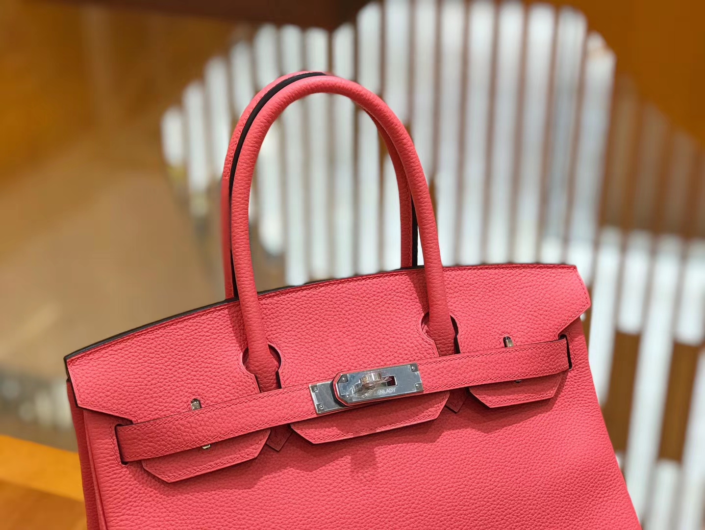 Hermès（爱马仕）Birkin 30cm 唇膏粉 Togo小牛皮 银扣 原版蜜蜡线 顶级手工缝制