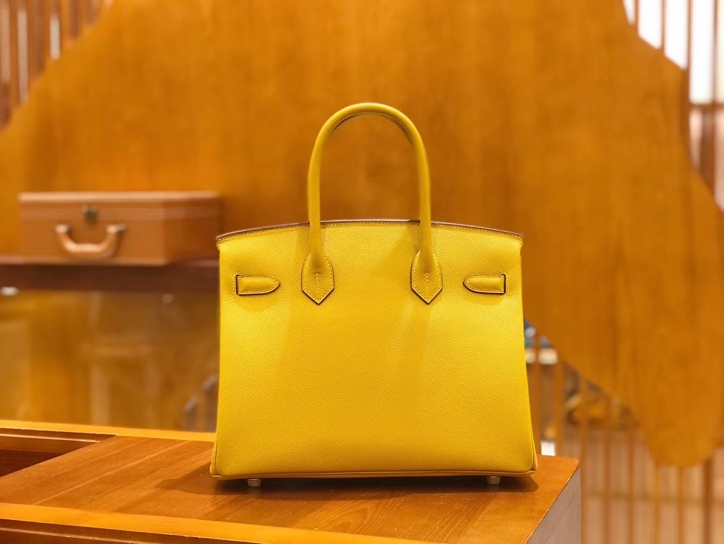 Hermès（爱马仕）Birkin 30cm 琥珀黄 Epsom掌纹小牛皮 金扣 原版蜜蜡线 顶级手工缝制