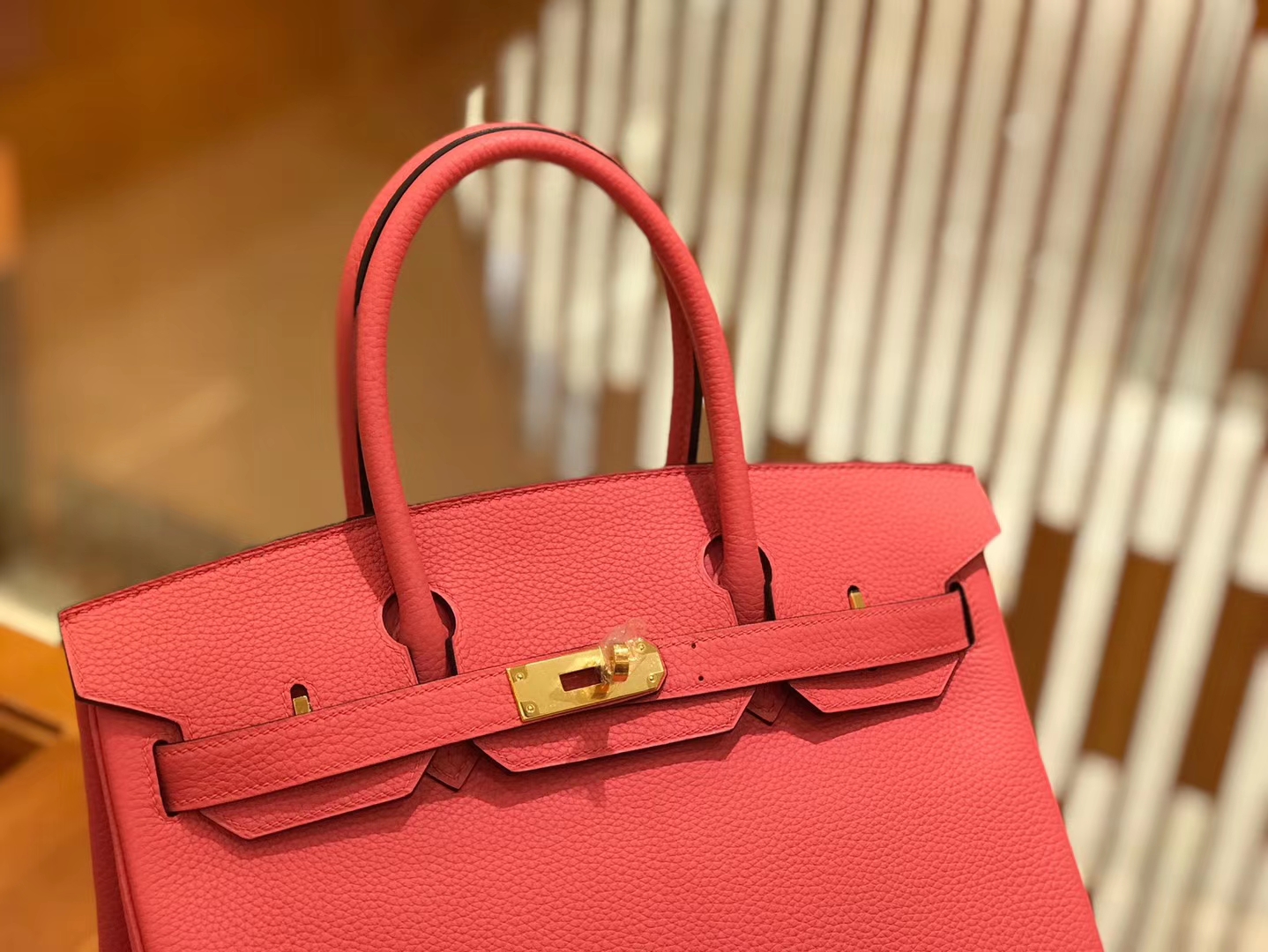 Hermès（爱马仕）Birkin 30cm 唇膏粉 Togo小牛皮 金扣 原版蜜蜡线 顶级手工缝制