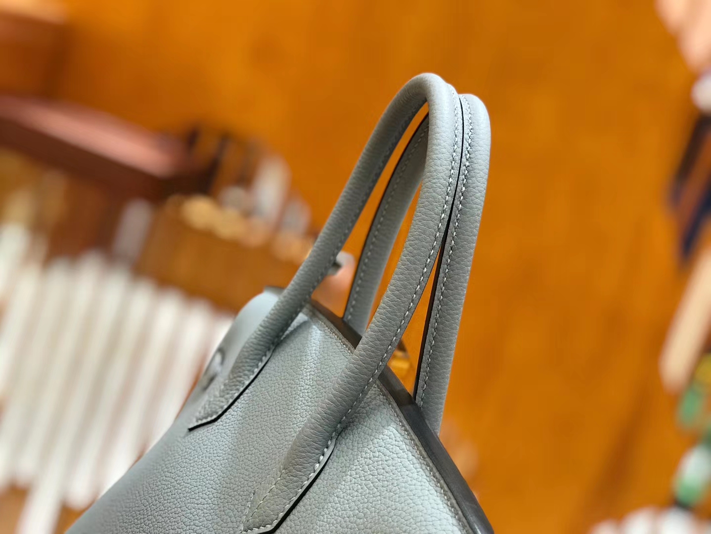 Hermès（爱马仕）Birkin 30cm 亚麻蓝 Togo小牛皮 银扣 原版蜜蜡线 顶级手工缝制
