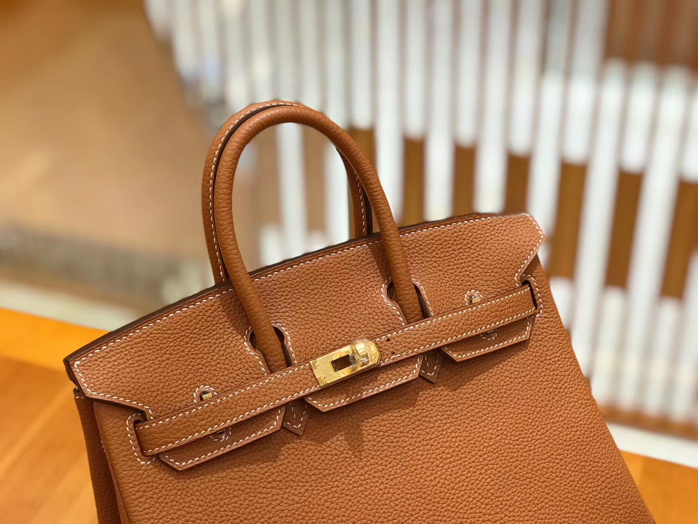 Hermès（爱马仕）Birkin 25cm 金棕色 Togo小牛皮 金扣 原版蜜蜡线 顶级手工缝制