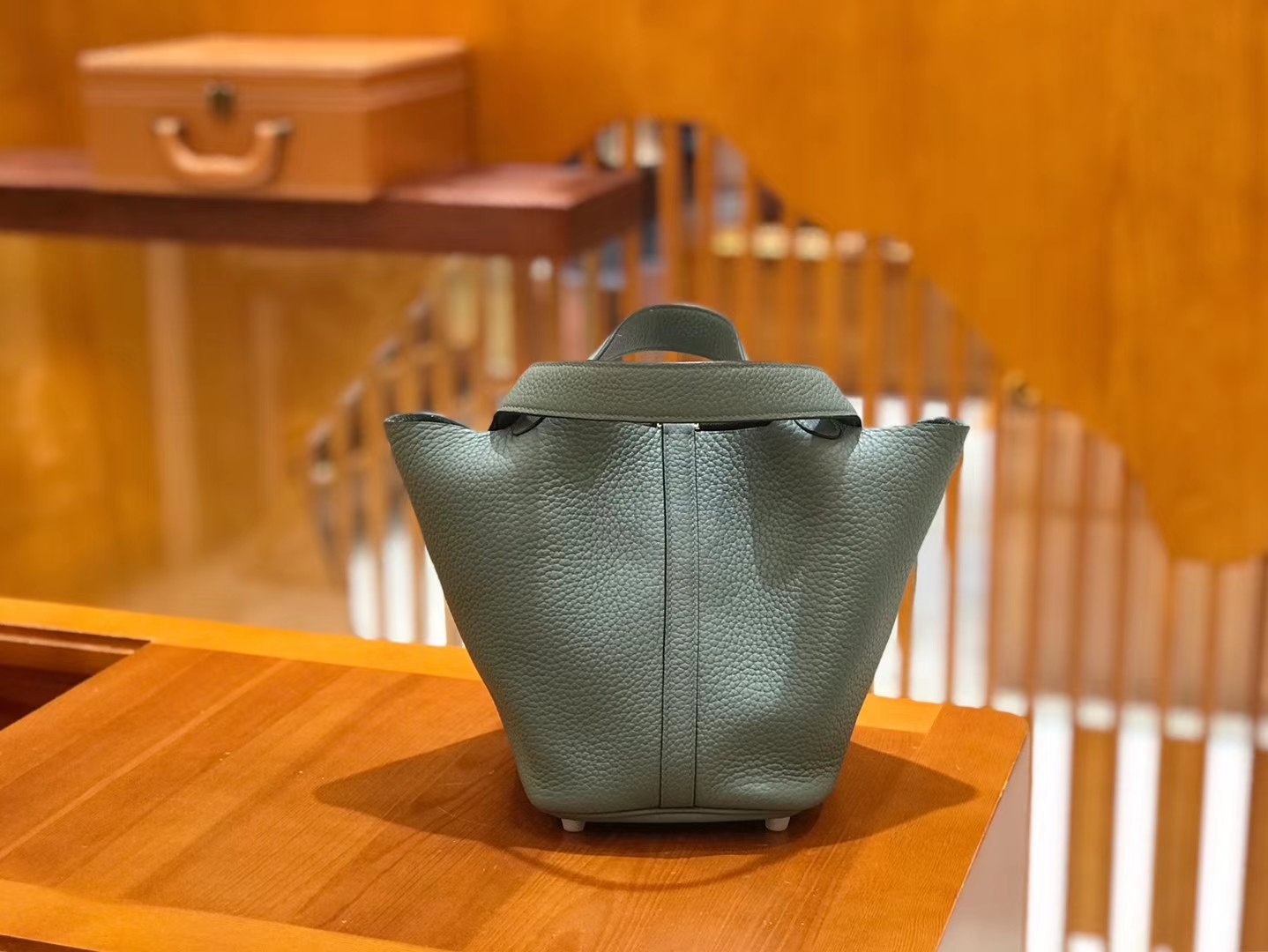 Hermès（爱马仕）Picotin 18cm 杏仁绿 Togo牛皮 银扣 原版蜜蜡线 顶级手工