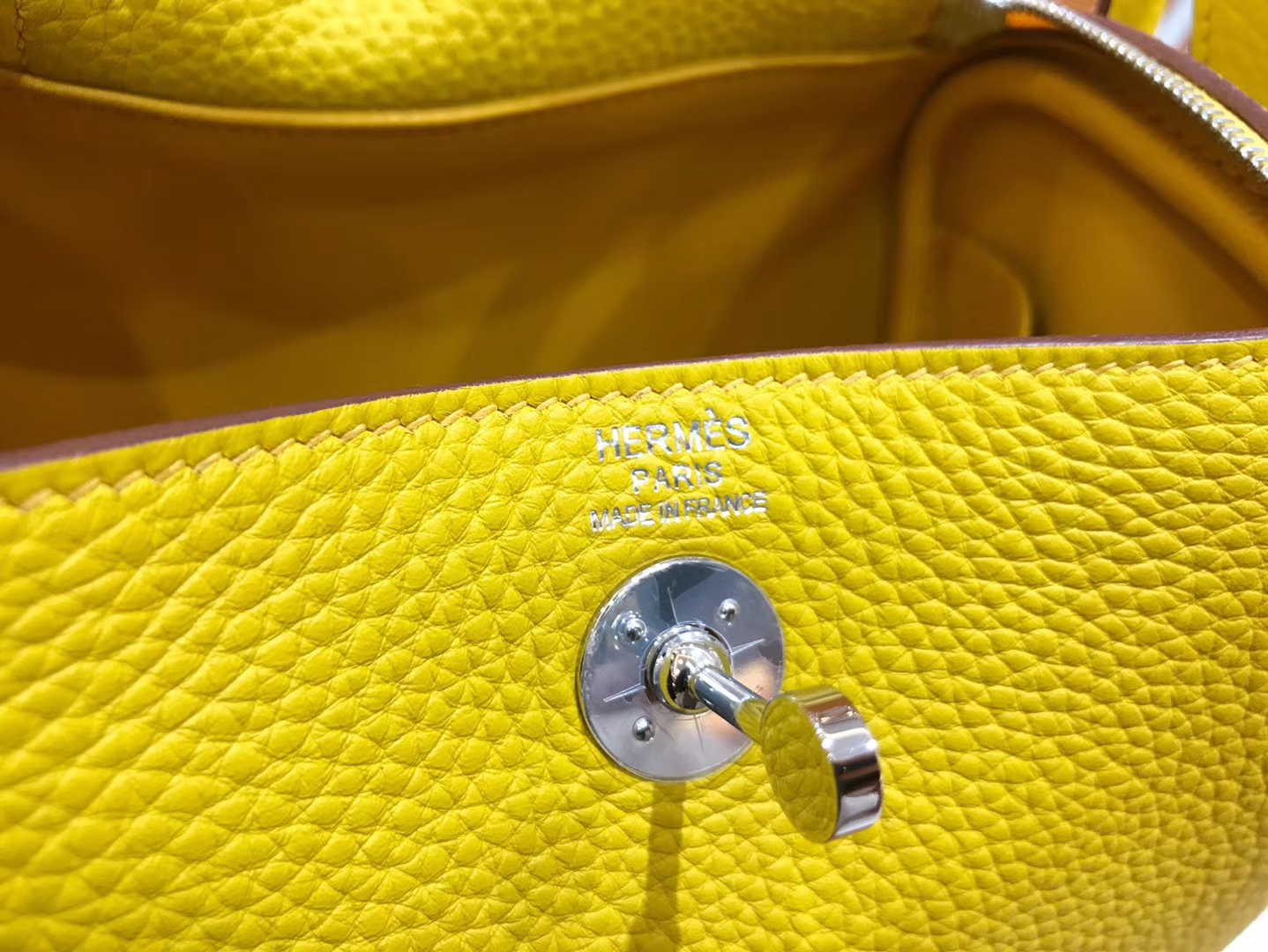 Hermès（爱马仕）Mini Lindy 18cm TC大牛皮 那不勒斯黄 原版蜜蜡线 顶级手缝工艺