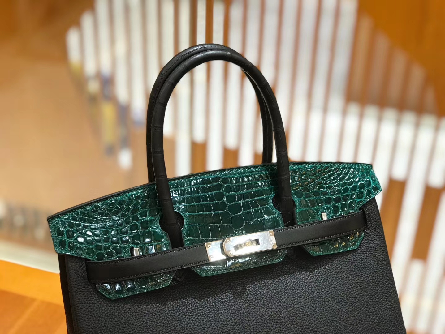 Hermès（爱马仕）Birkin Touch 30cm 黑色 一级鳄鱼皮拼Togo牛皮 原版蜜蜡线 顶级手工