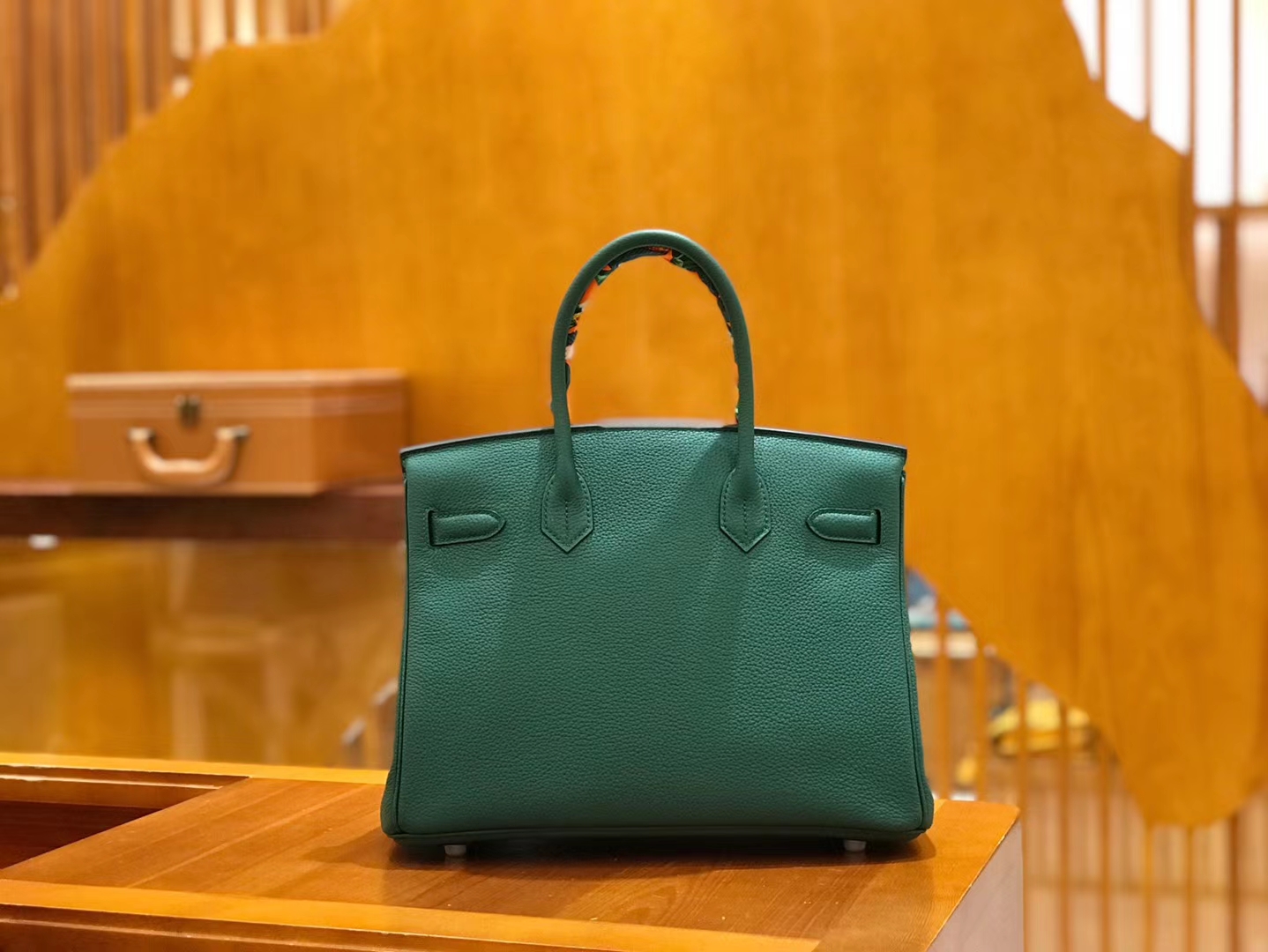Hermès（爱马仕）Birkin 30cm 孔雀绿 Togo小牛皮 银扣 原版蜜蜡线 顶级手工缝制