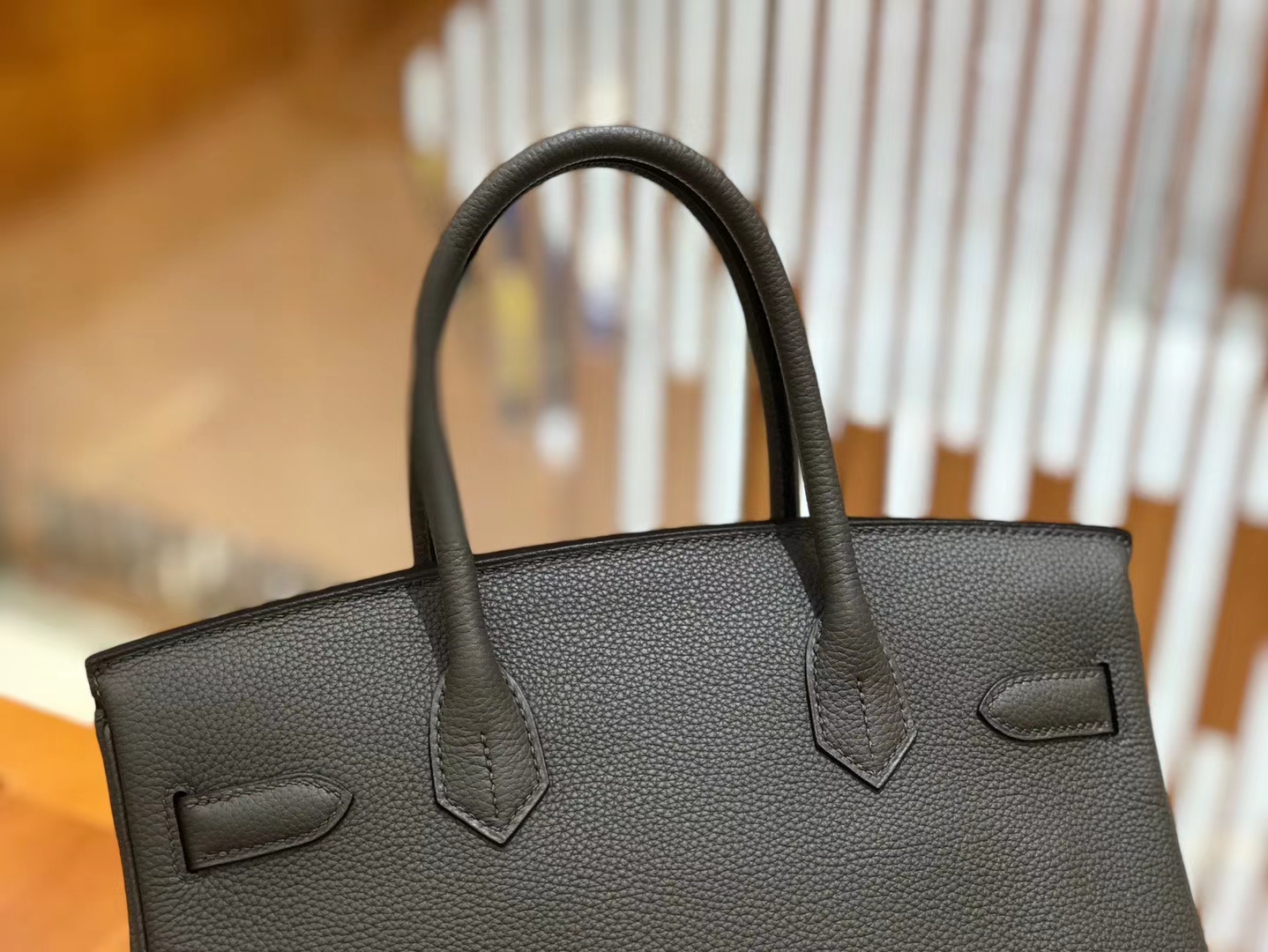 Hermès（爱马仕）Birkin 30cm 锡器灰 Togo小牛皮 银扣 原版蜜蜡线 顶级手工缝制