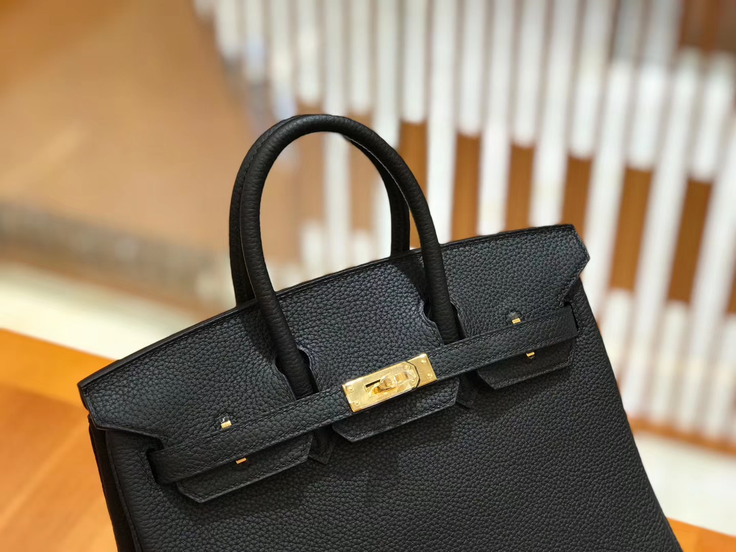 Hermès（爱马仕）Birkin 25cm 经典黑 Togo小牛皮 金扣 原版蜜蜡线 顶级手工缝制