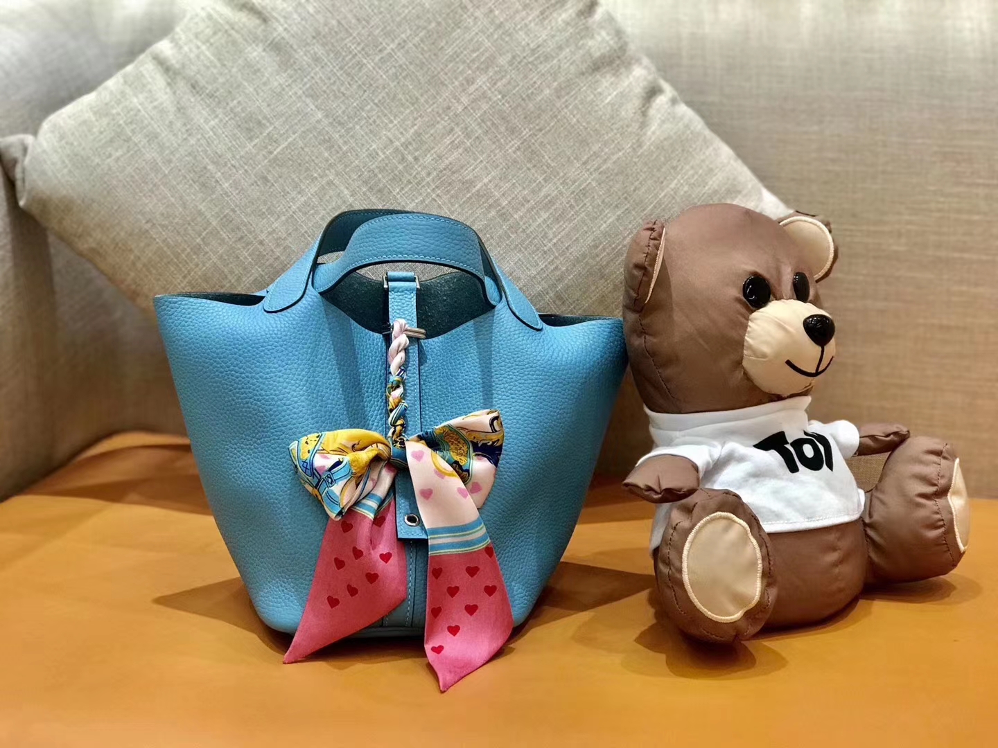 Hermès（爱马仕）Picotin 菜篮包 北方蓝 Togo牛皮 蜡线手缝 银扣 22cm