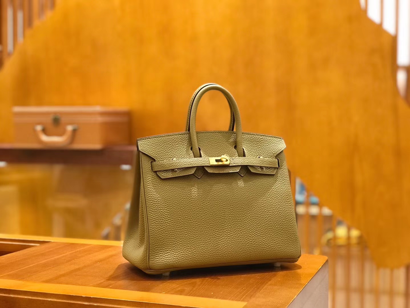Hermès（爱马仕）Birkin 25cm 大地色 Togo小牛皮 金扣 原版蜜蜡线 顶级手工缝制
