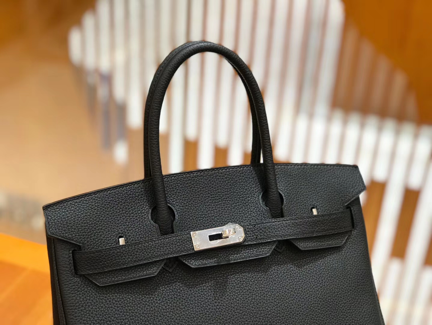 Hermès（爱马仕）Birkin 30cm 经典黑 Togo小牛皮 银扣 原版蜜蜡线 顶级手工缝制