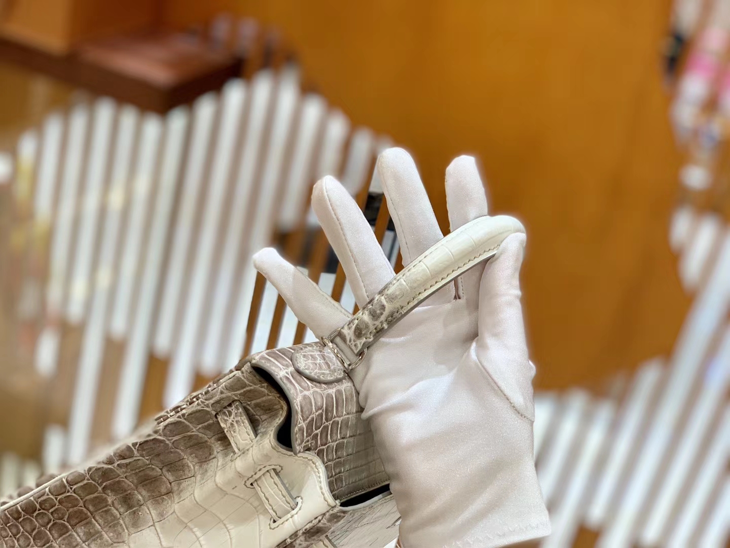Hermès（爱马仕）Kelly 25cm 喜马拉雅 一级尼罗鳄鱼皮 特级皮 原版蜜蜡线 顶级手工缝制