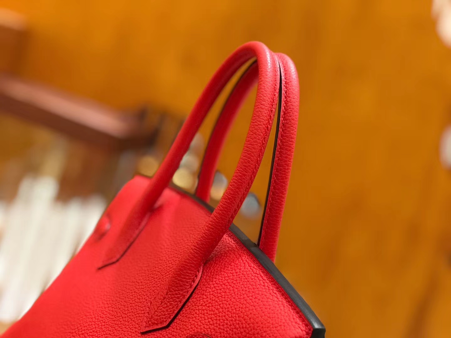 Hermès（爱马仕）Birkin 30cm 大红色 Togo小牛皮 金扣 原版蜜蜡线 顶级手工缝制