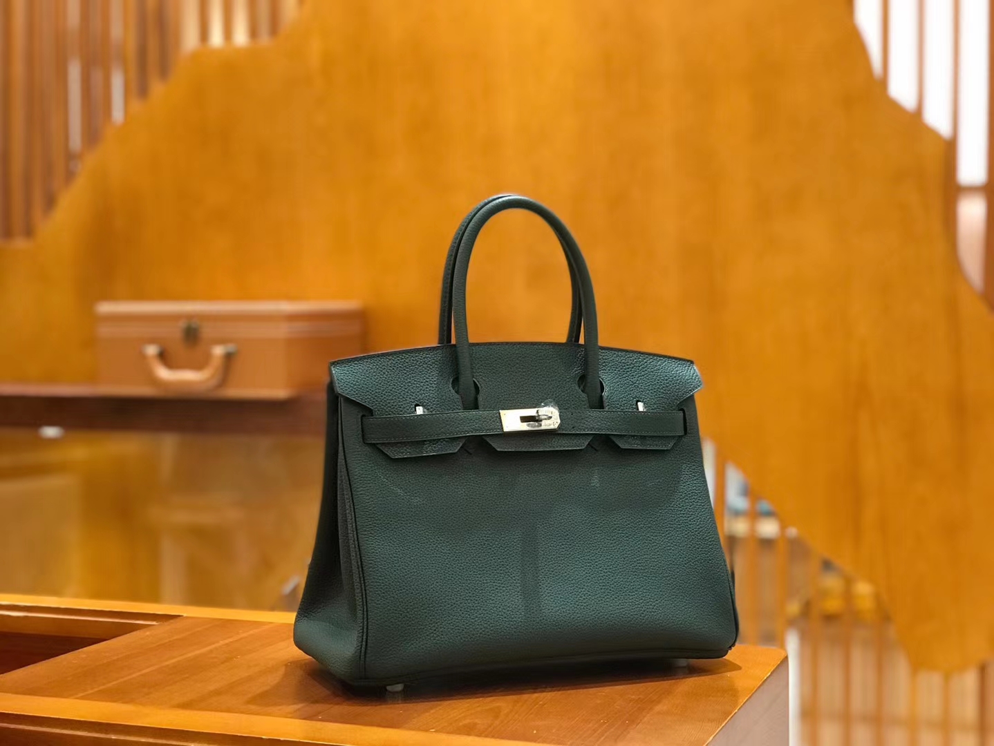 Hermès（爱马仕）Birkin 30cm 松柏绿 Togo小牛皮 银扣 原版蜜蜡线 顶级手工缝制