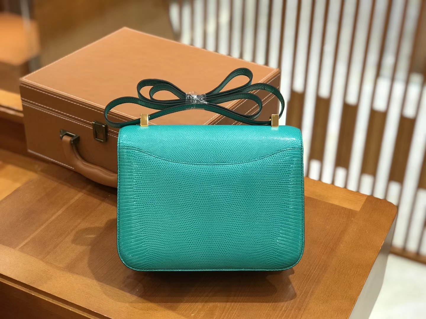 Hermès（爱马仕）Constance 维罗纳绿 南非野生蜥蜴皮 金扣 24cm 原版蜜蜡线 顶级手工