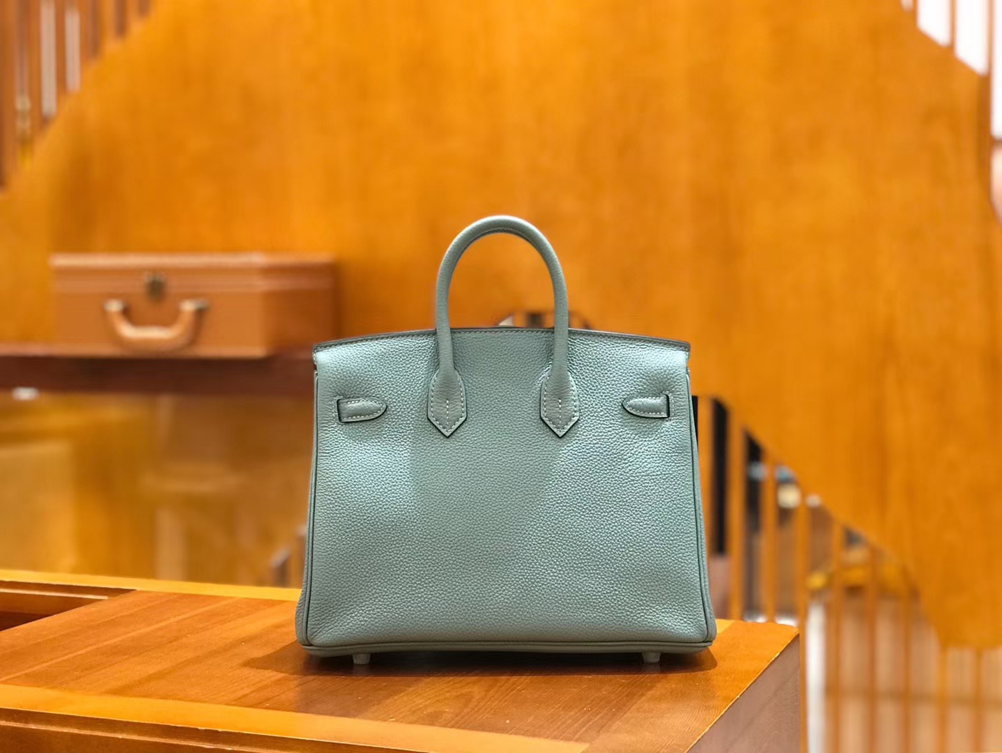 Hermès（爱马仕）Birkin 25cm 青天蓝 Togo小牛皮 银扣 原版蜜蜡线 顶级手工缝制