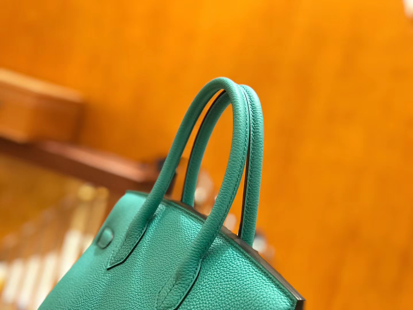 Hermès（爱马仕）Birkin 30cm 丝绒绿 Togo小牛皮 金扣 原版蜜蜡线 顶级手工缝制