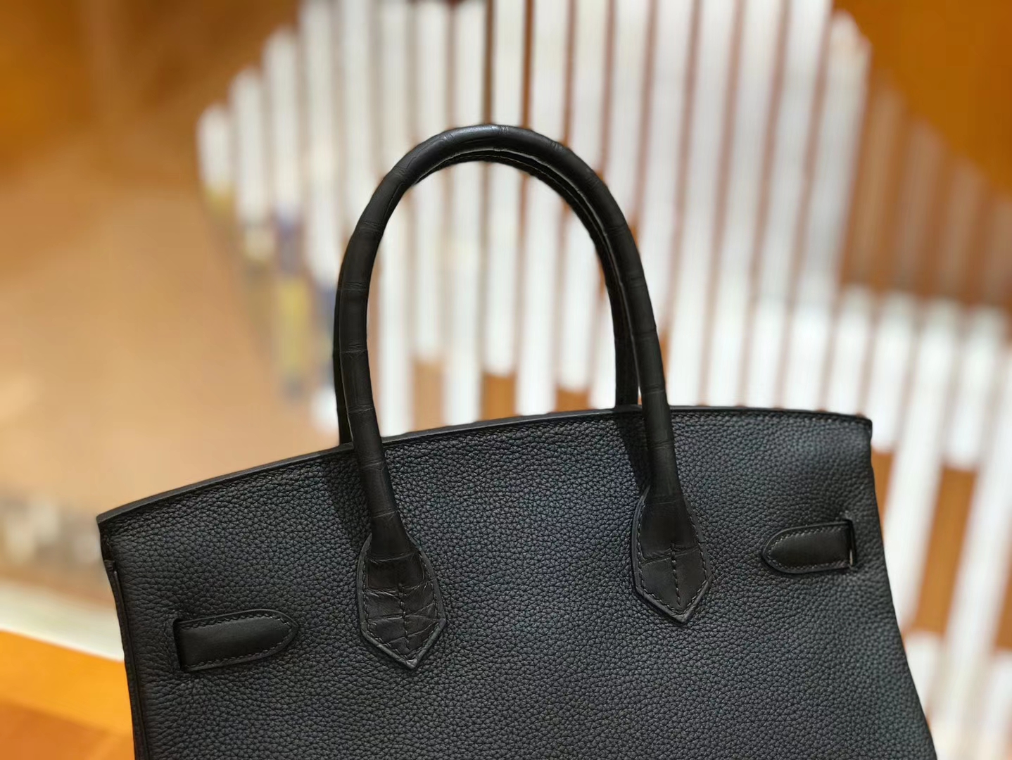 Hermès（爱马仕）Birkin Touch 30cm 黑色 一级鳄鱼皮拼Togo牛皮 原版蜜蜡线 顶级手工