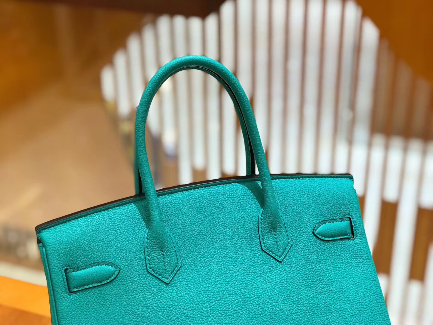 Hermès（爱马仕）Birkin 30cm 维罗纳绿 Togo小牛皮 银扣 原版蜜蜡线 顶级手工缝制