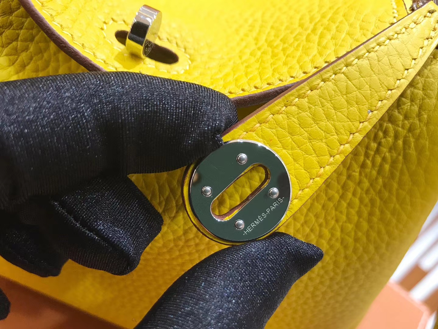 Hermès（爱马仕）Mini Lindy 18cm TC大牛皮 那不勒斯黄 原版蜜蜡线 顶级手缝工艺