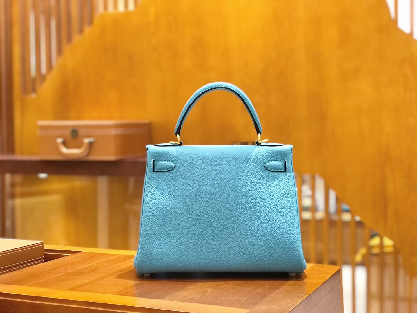 Hermès（爱马仕）Kelly 28cm 北方蓝 Togo小牛皮 金扣 原版蜜蜡线 顶级手工缝制
