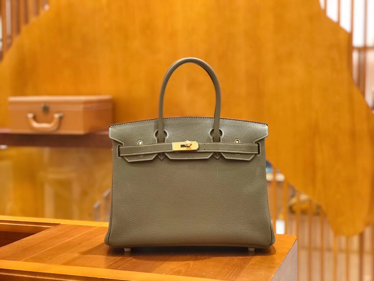 Hermès（爱马仕）Birkin 30cm 大象灰 Togo小牛皮 金扣 原版蜜蜡线 顶级手工缝制