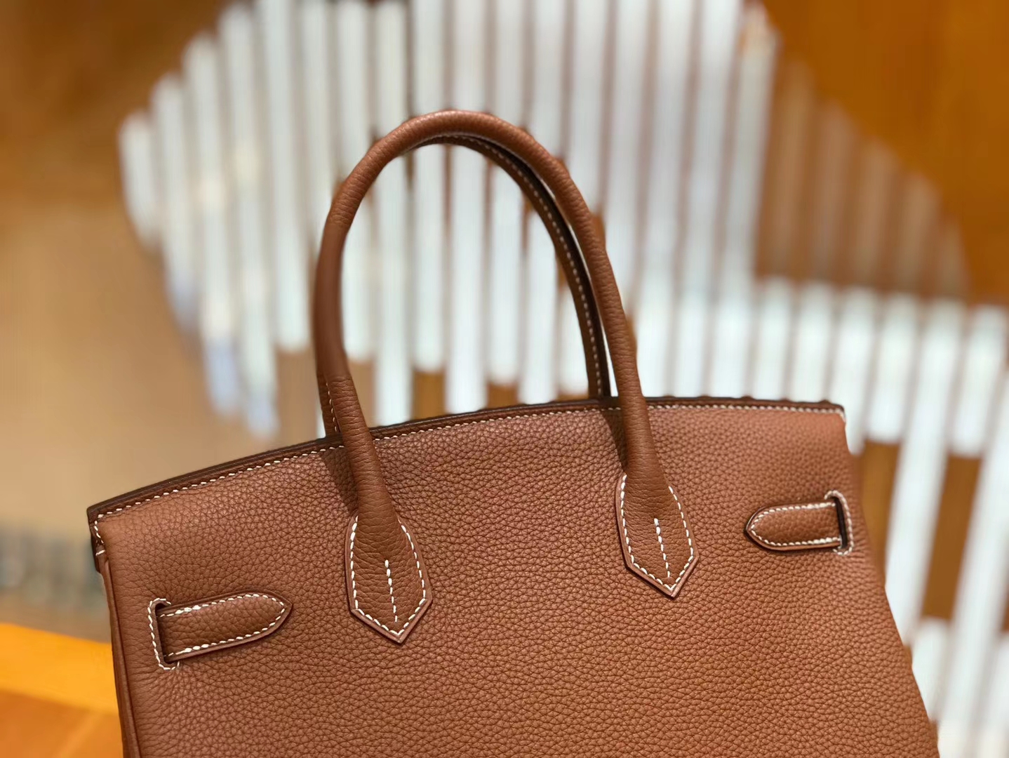 Hermès（爱马仕）Birkin 30cm 金棕色 Togo小牛皮 银扣 原版蜜蜡线 顶级手工缝制