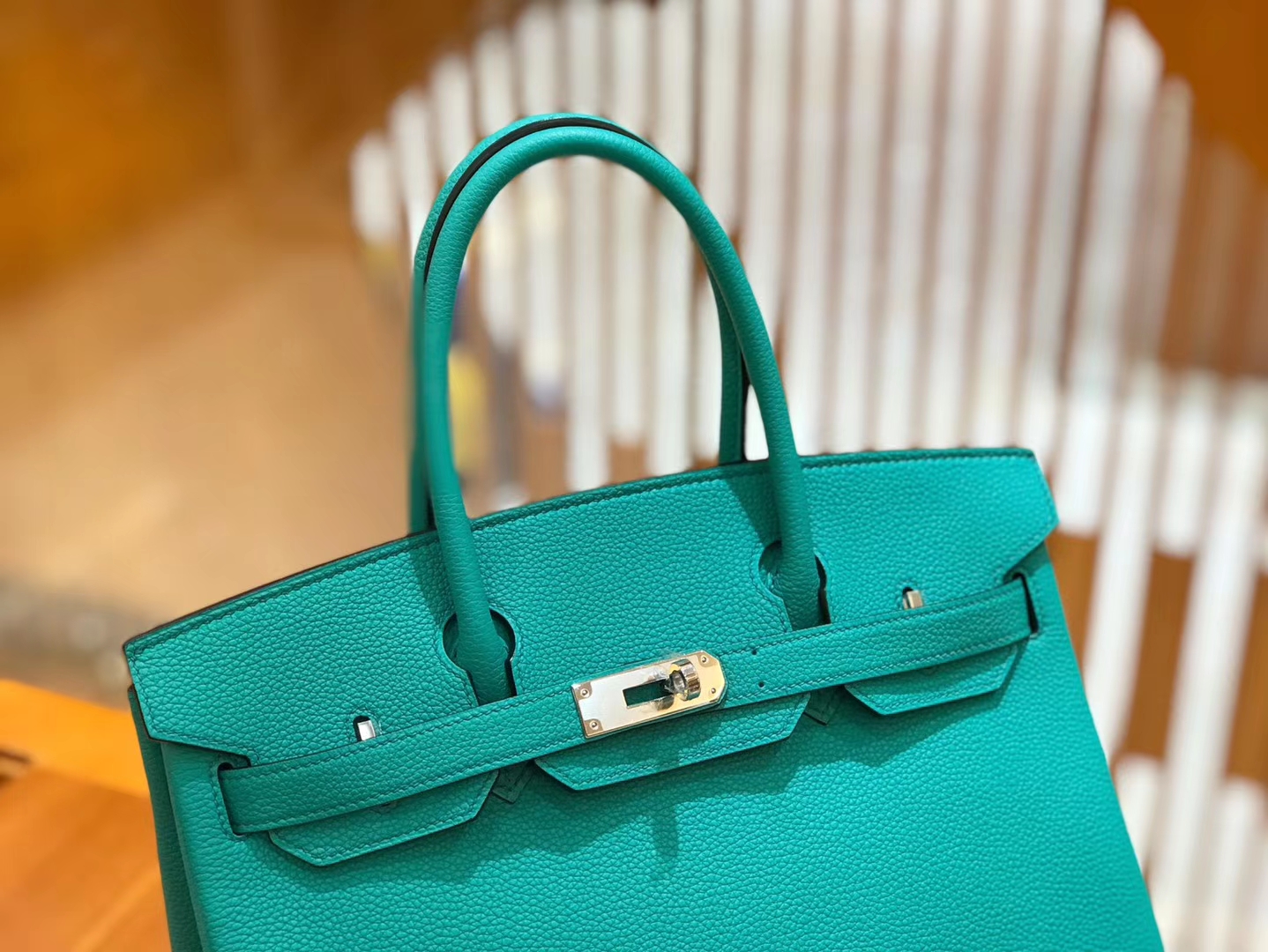 Hermès（爱马仕）Birkin 30cm 维罗纳绿 Togo小牛皮 银扣 原版蜜蜡线 顶级手工缝制