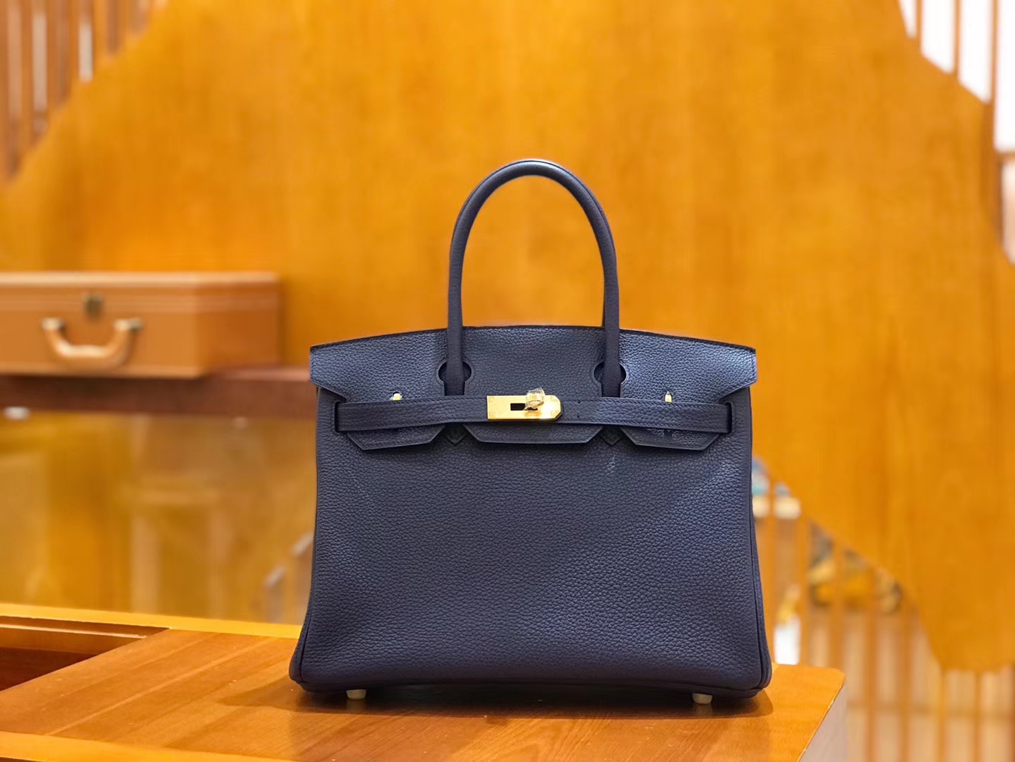 Hermès（爱马仕）Birkin 30cm 鸢尾蓝 Togo小牛皮 金扣 原版蜜蜡线 顶级手工缝制