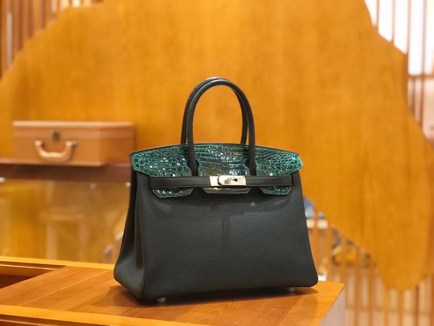 Hermès（爱马仕）Birkin Touch 30cm 黑色 一级鳄鱼皮拼Togo牛皮 原版蜜蜡线 顶级手工
