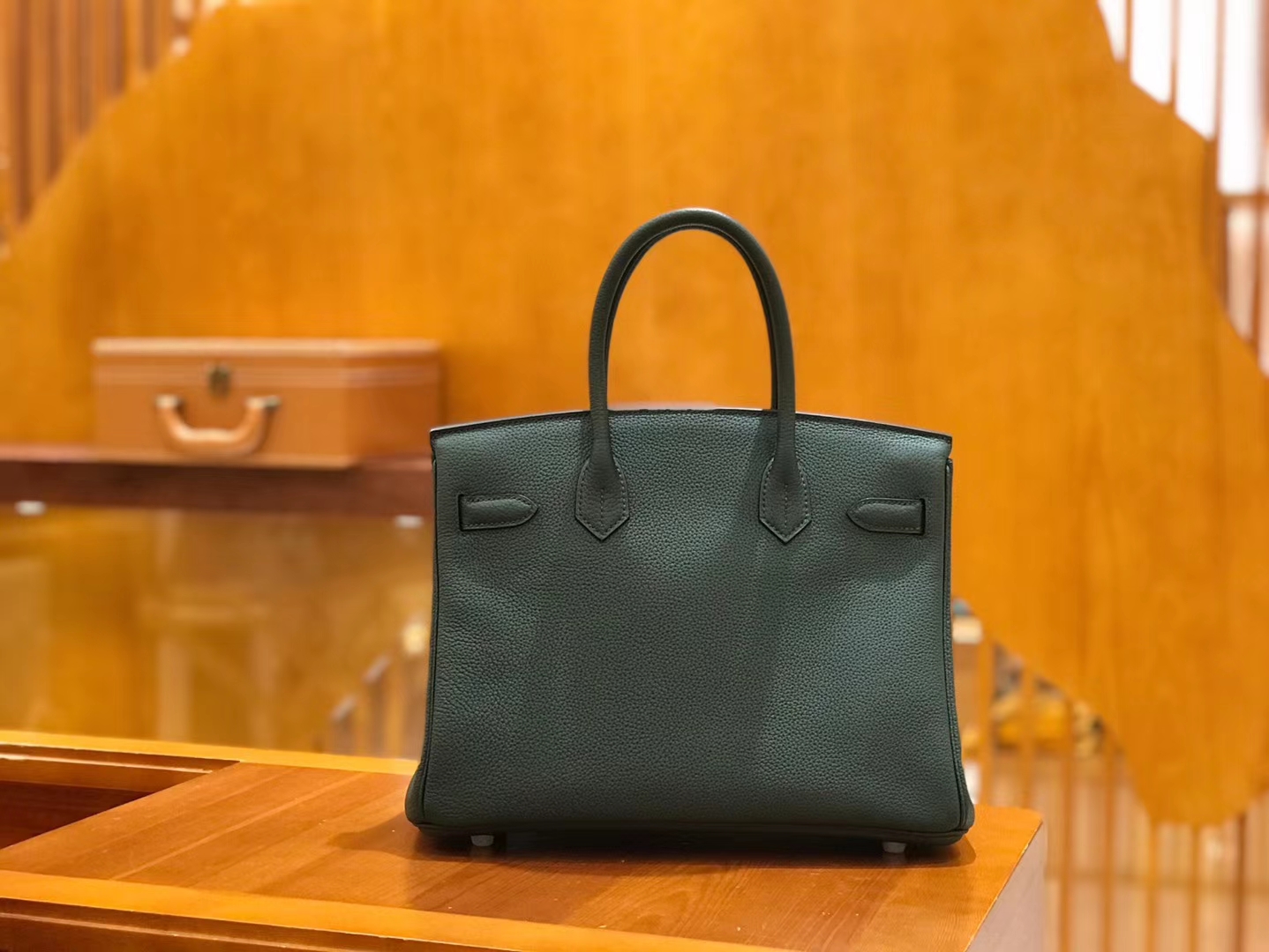 Hermès（爱马仕）Birkin 30cm 松柏绿 Togo小牛皮 银扣 原版蜜蜡线 顶级手工缝制