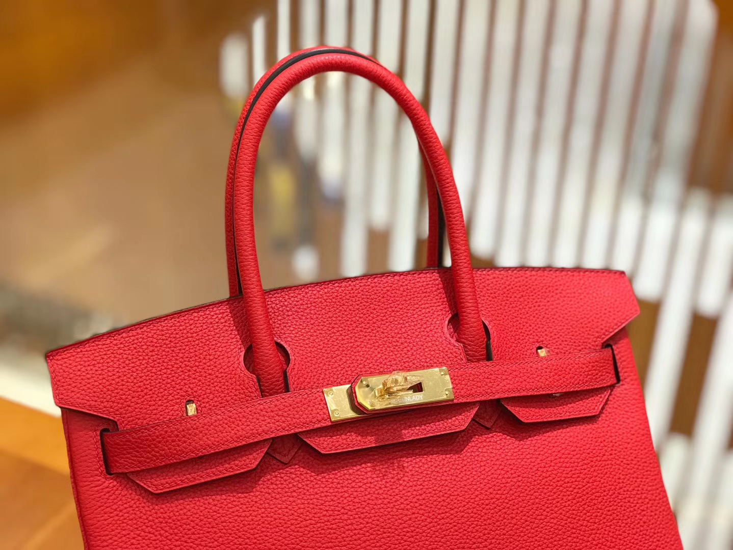 Hermès（爱马仕）Birkin 30cm 大红色 Togo小牛皮 金扣 原版蜜蜡线 顶级手工缝制