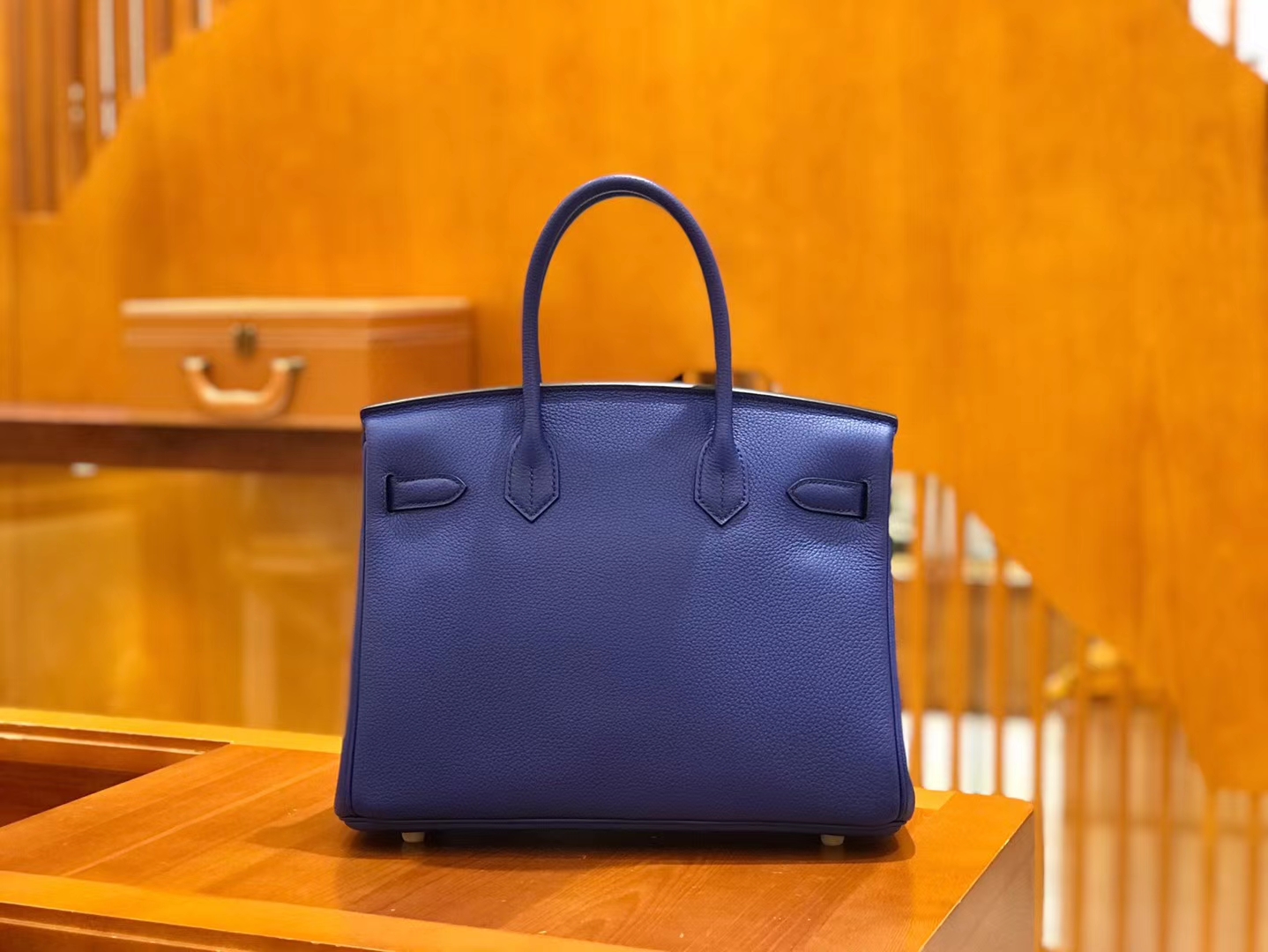 Hermès（爱马仕）Birkin 30cm 琉璃蓝 Togo小牛皮 金扣 原版蜜蜡线 顶级手工缝制