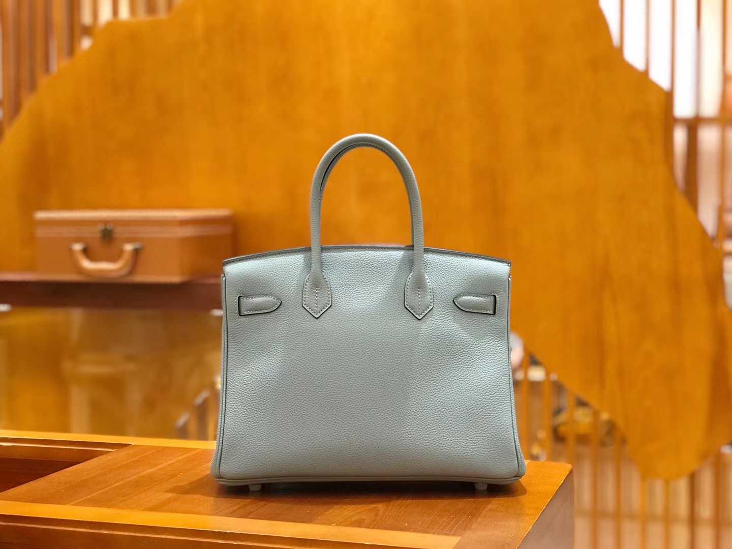 Hermès（爱马仕）Birkin 30cm 亚麻蓝 Togo小牛皮 银扣 原版蜜蜡线 顶级手工缝制
