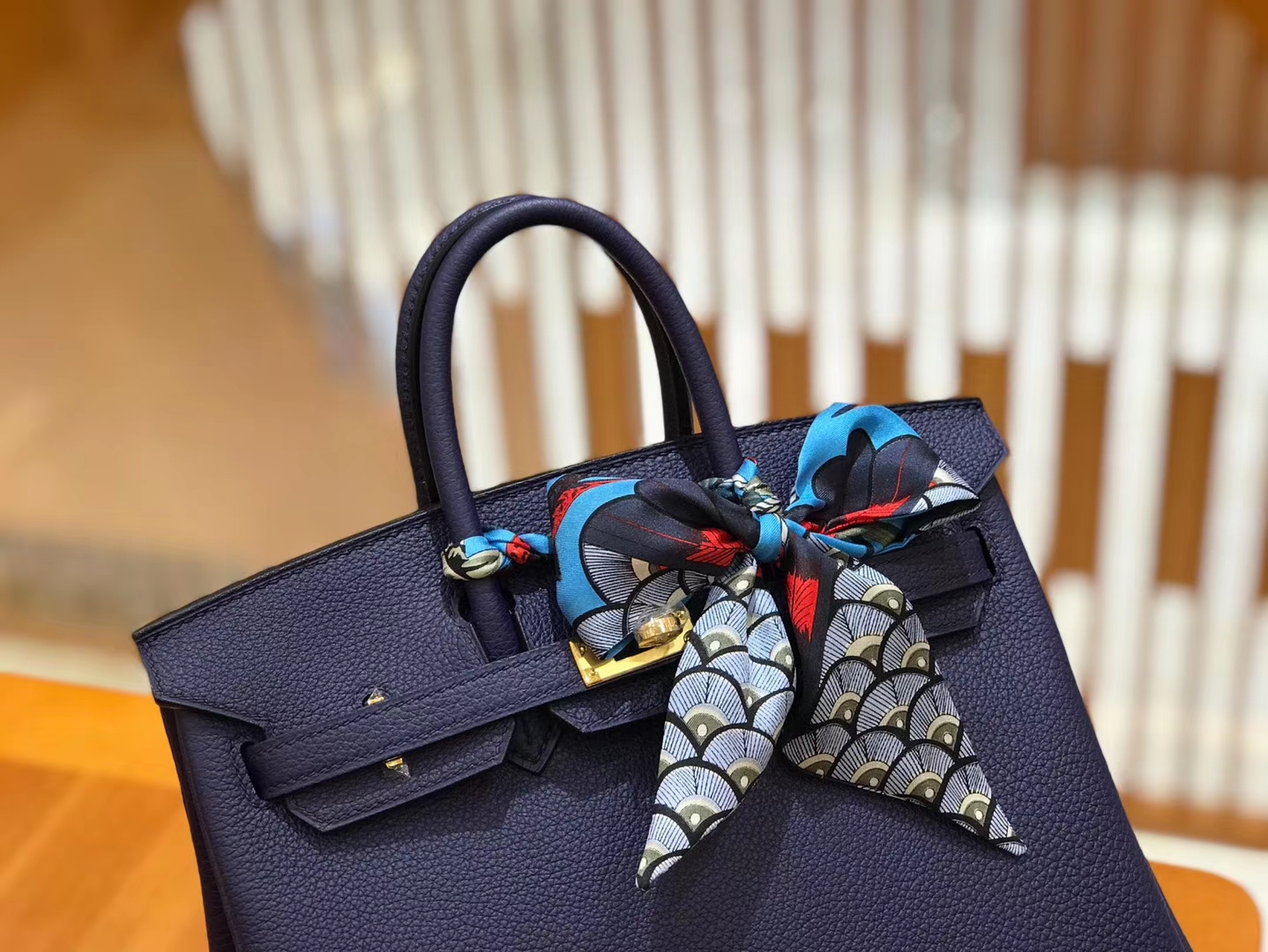 Hermès（爱马仕）Birkin 25cm 鸢尾兰 Togo小牛皮 金扣 原版蜜蜡线 顶级手工缝制