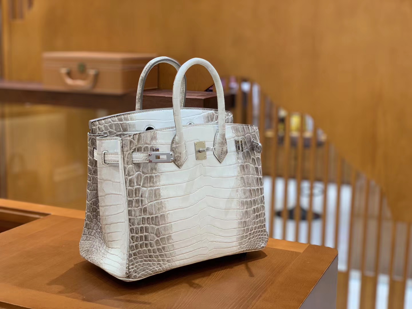 Hermès（爱马仕）Birkin 25cm 喜马拉雅 一级尼罗鳄鱼皮 银扣 原版蜜蜡线 顶级手工缝制