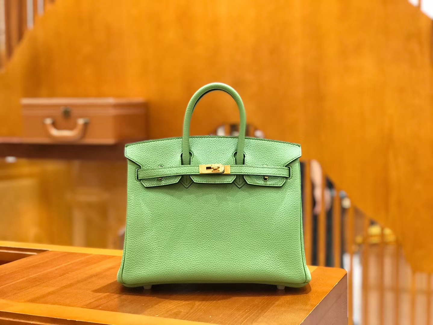 Hermès（爱马仕）Birkin 25cm 牛油果绿 Togo小牛皮 金扣 原版蜜蜡线 顶级手工缝制